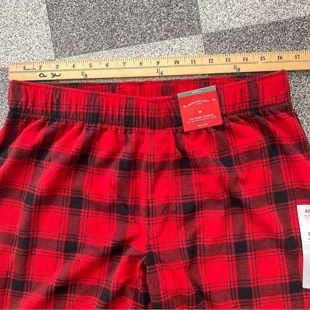 Wondershop Men's Red and Black Plaid Pajama Pants- M - Picture 4 of 6